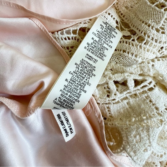 ELIZA J Crochet Lace Maxi Dress Cream Blush Sleeveless Keyhole Back Size 8 - Picture 13 of 14